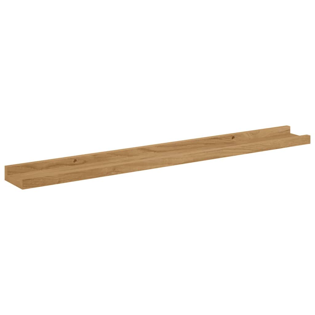 Vegghylle med hylle 2 pcs Brun 80 x 9 x 3 cm Konstruert tre