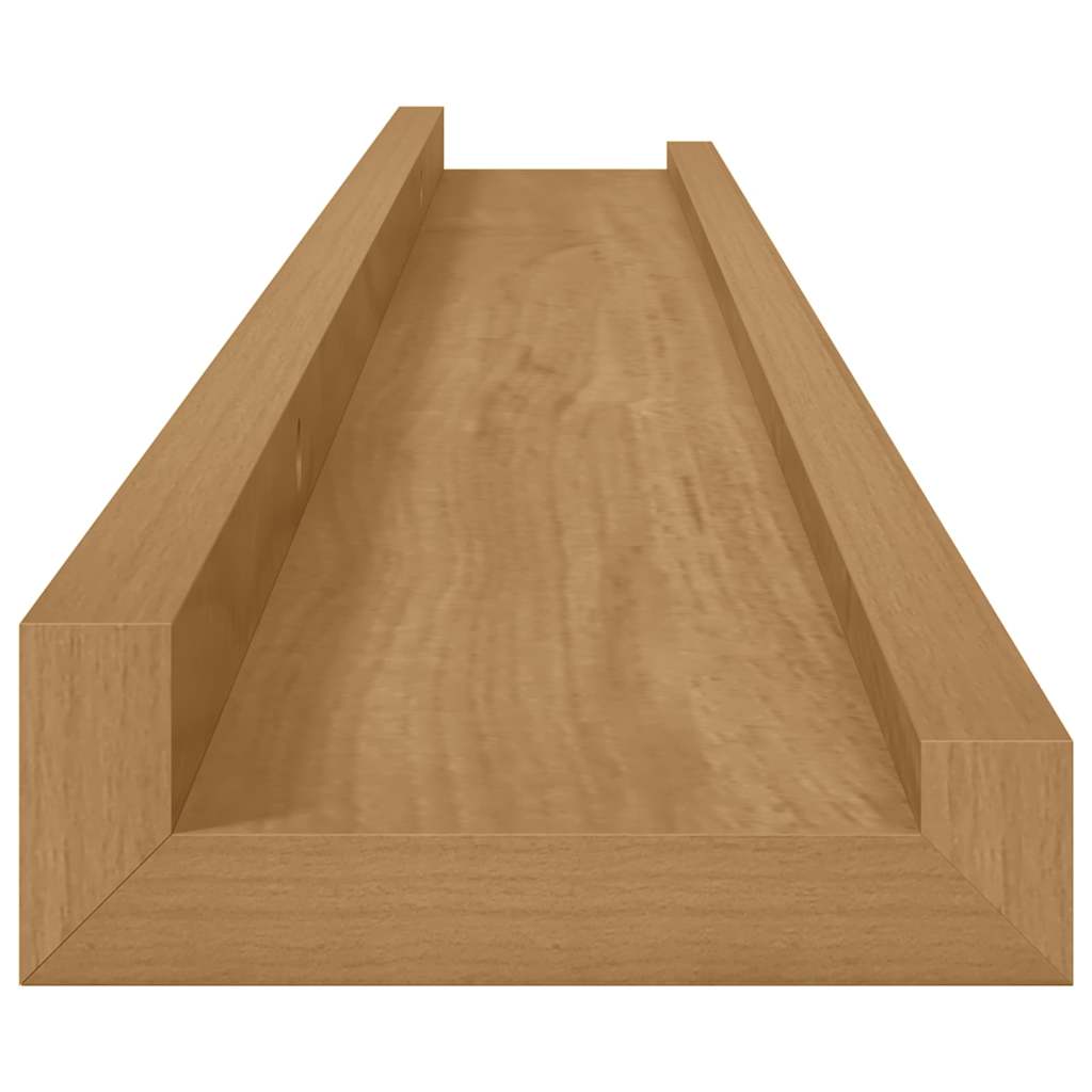 Vegghylle med hylle 2 pcs Brun 80 x 9 x 3 cm Konstruert tre