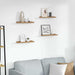 Vegghylle Veggmontert 4 stk. Brun 40 x 9 x 3 cm Konstruert tre