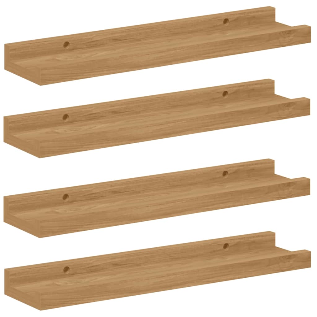 Vegghylle Veggmontert 4 stk. Brun 40 x 9 x 3 cm Konstruert tre