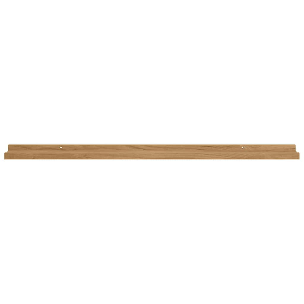 Vegghylle med hylle 4 pcs Brun 100 x 9 x 3 cm Konstruert tre