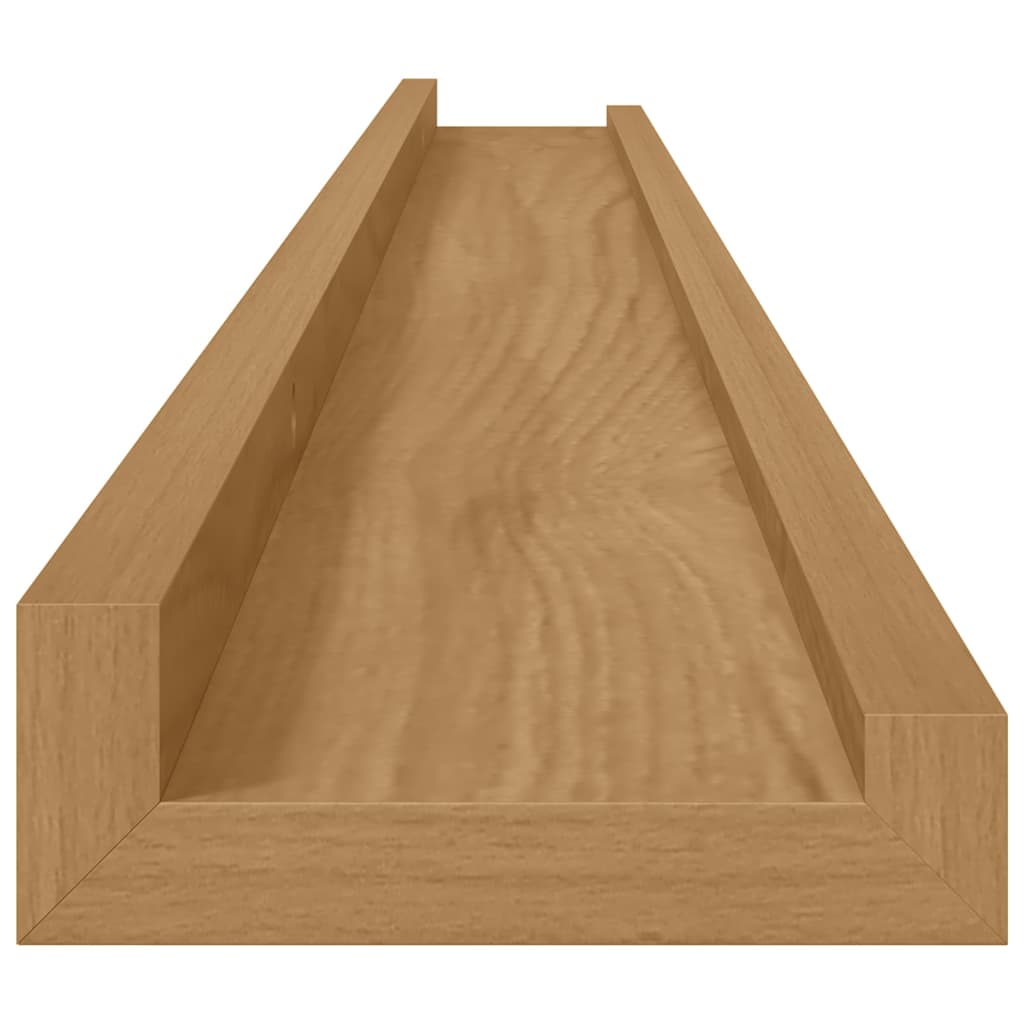 Vegghylle med hylle 4 pcs Brun 100 x 9 x 3 cm Konstruert tre
