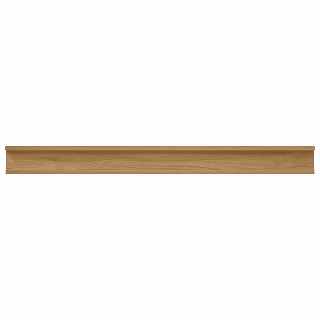 Vegghylle med hylle 4 pcs Brun 100 x 9 x 3 cm Konstruert tre