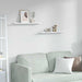 Vegghylle 2 pcs Hvit marmor 60 x 9 x 3 cm Konstruert tre