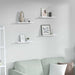 Vegghylle 4 pcs Hvit marmor 40 x 9 x 3 cm Konstruert tre