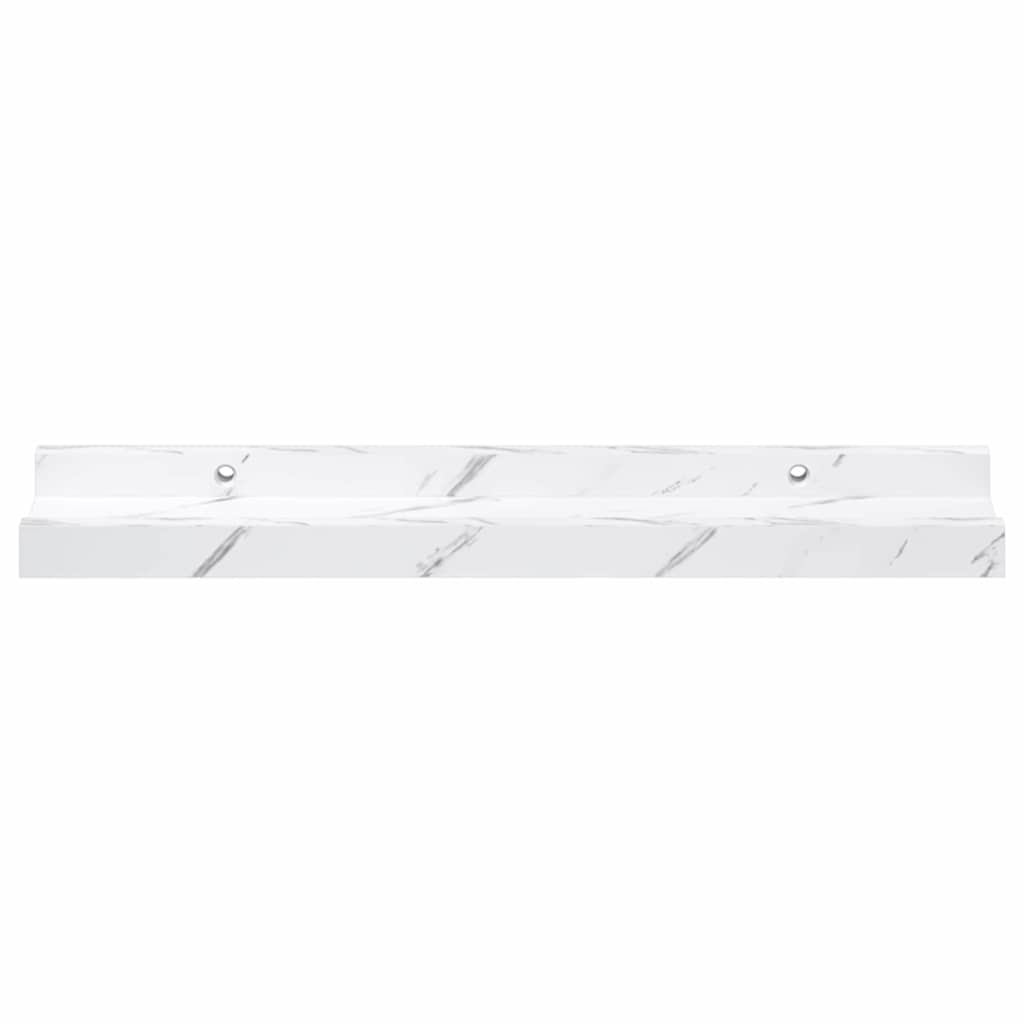 Vegghylle 4 pcs Hvit marmor 40 x 9 x 3 cm Konstruert tre