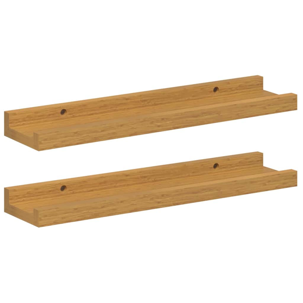 Vegghylle med hylle 2 pcs Beige 40 x 9 x 3 cm Konstruert tre