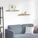 Vegghylle med hylle 2 pcs Beige 60 x 9 x 3 cm Konstruert tre