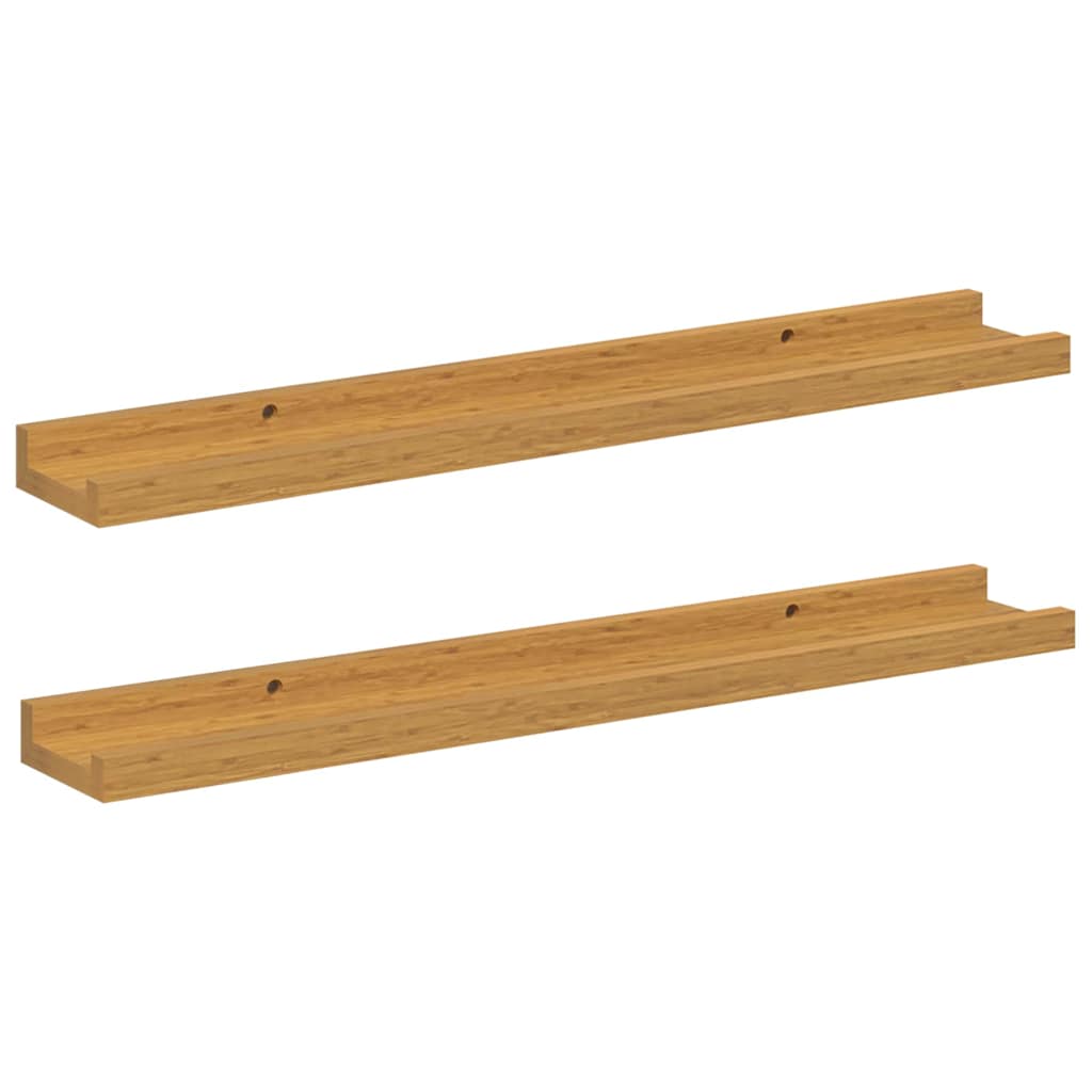 Vegghylle med hylle 2 pcs Beige 60 x 9 x 3 cm Konstruert tre