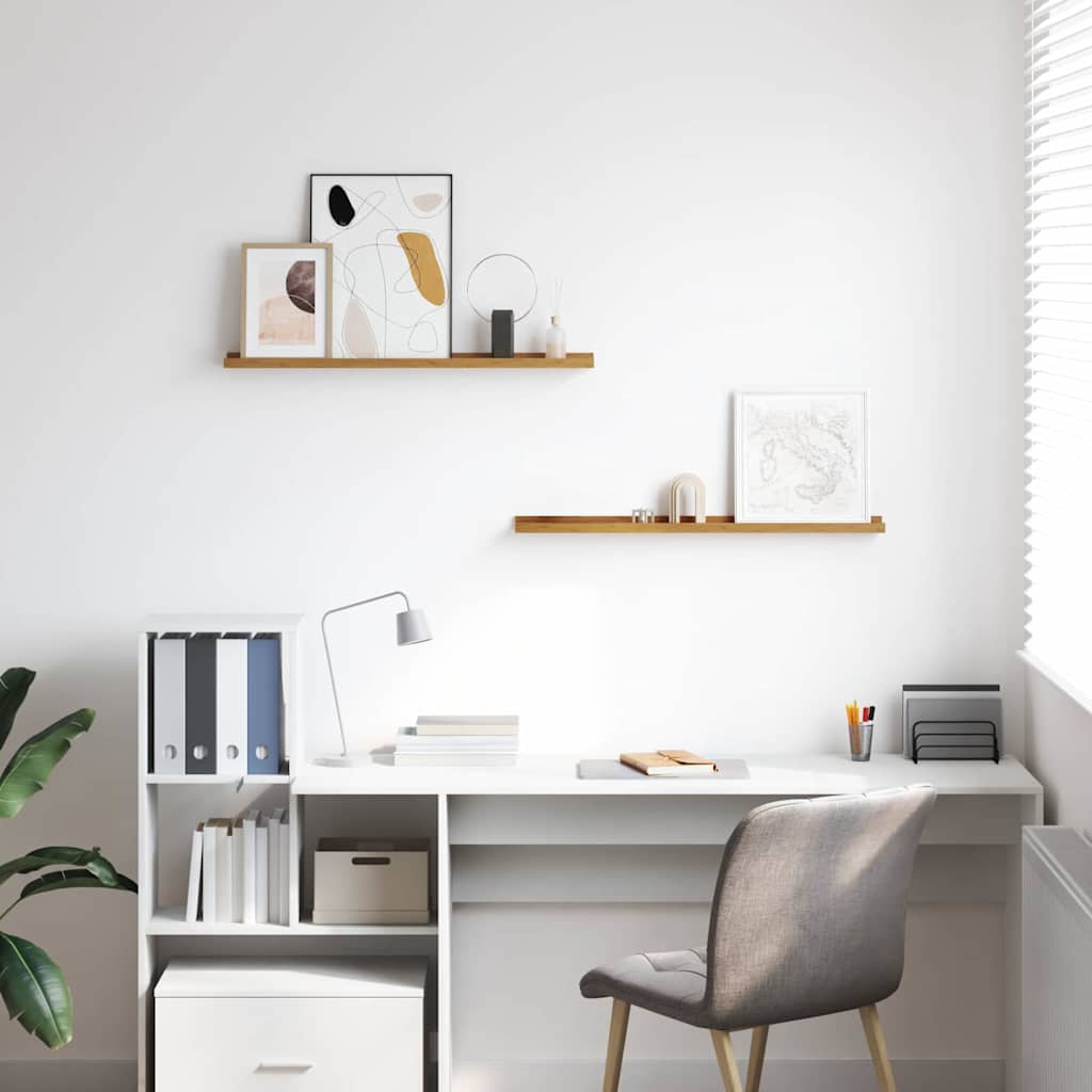 Vegghylle med hylle 2 pcs Beige 80 x 9 x 3 cm Konstruert tre
