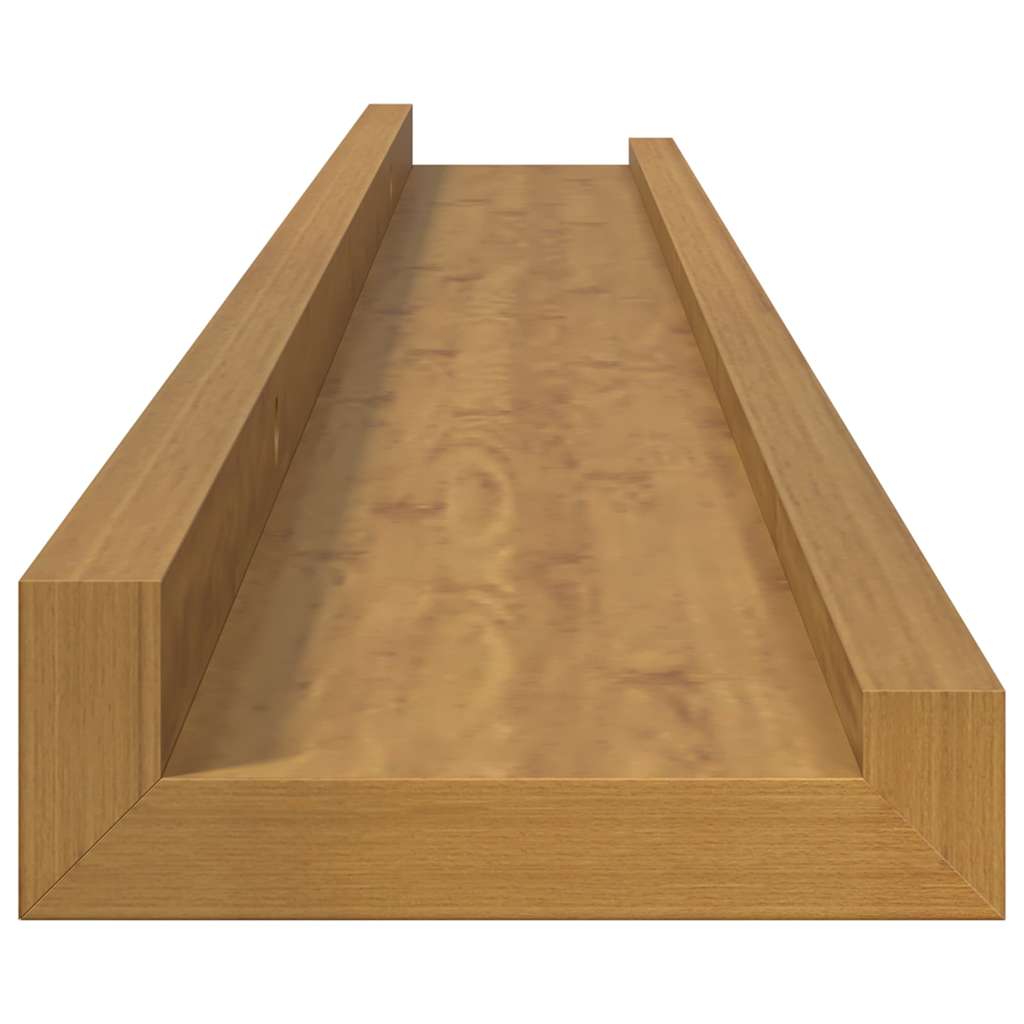 Vegghylle med hylle 2 pcs Beige 80 x 9 x 3 cm Konstruert tre