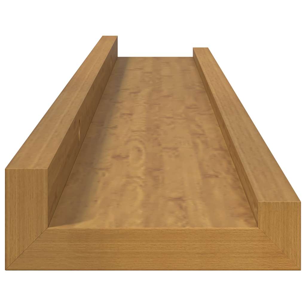 Vegghylle med hylle 4 pcs Beige 60 x 9 x 3 cm Konstruert tre