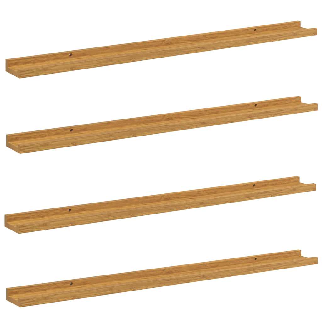 Vegghylle med hylle 4 pcs Beige 100 x 9 x 3 cm Konstruert tre