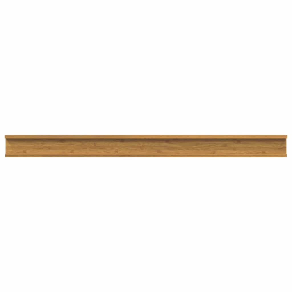 Vegghylle med hylle 4 pcs Beige 115 x 9 x 3 cm Konstruert tre