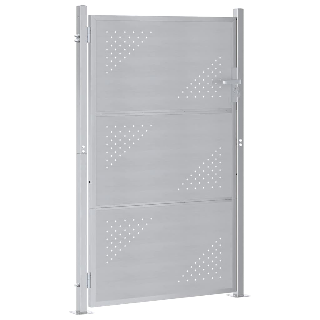 Hageport 85 x 120 cm Rustfritt stål Sølv Låsbar