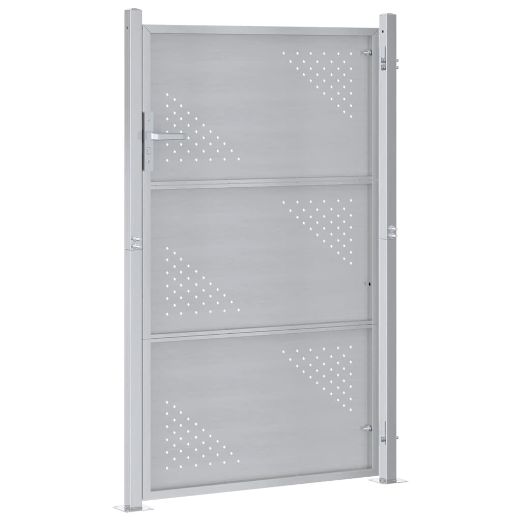 Hageport 85 x 120 cm Rustfritt stål Sølv Låsbar