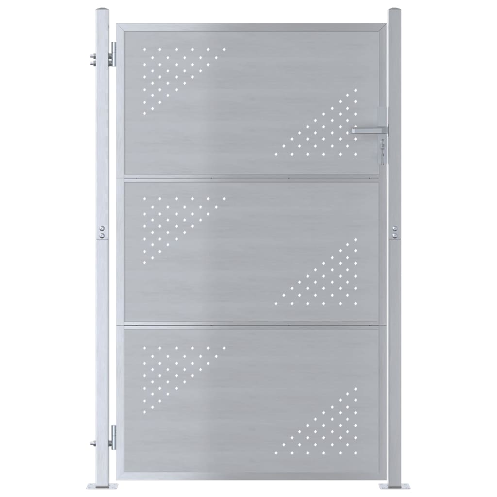 Hageport 85 x 144 cm Rustfritt stål Sølv Låsbar