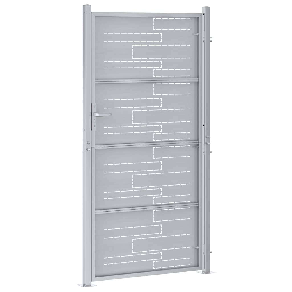 Hageport 85 x 174 cm Rustfritt Stål sølv Låsbar