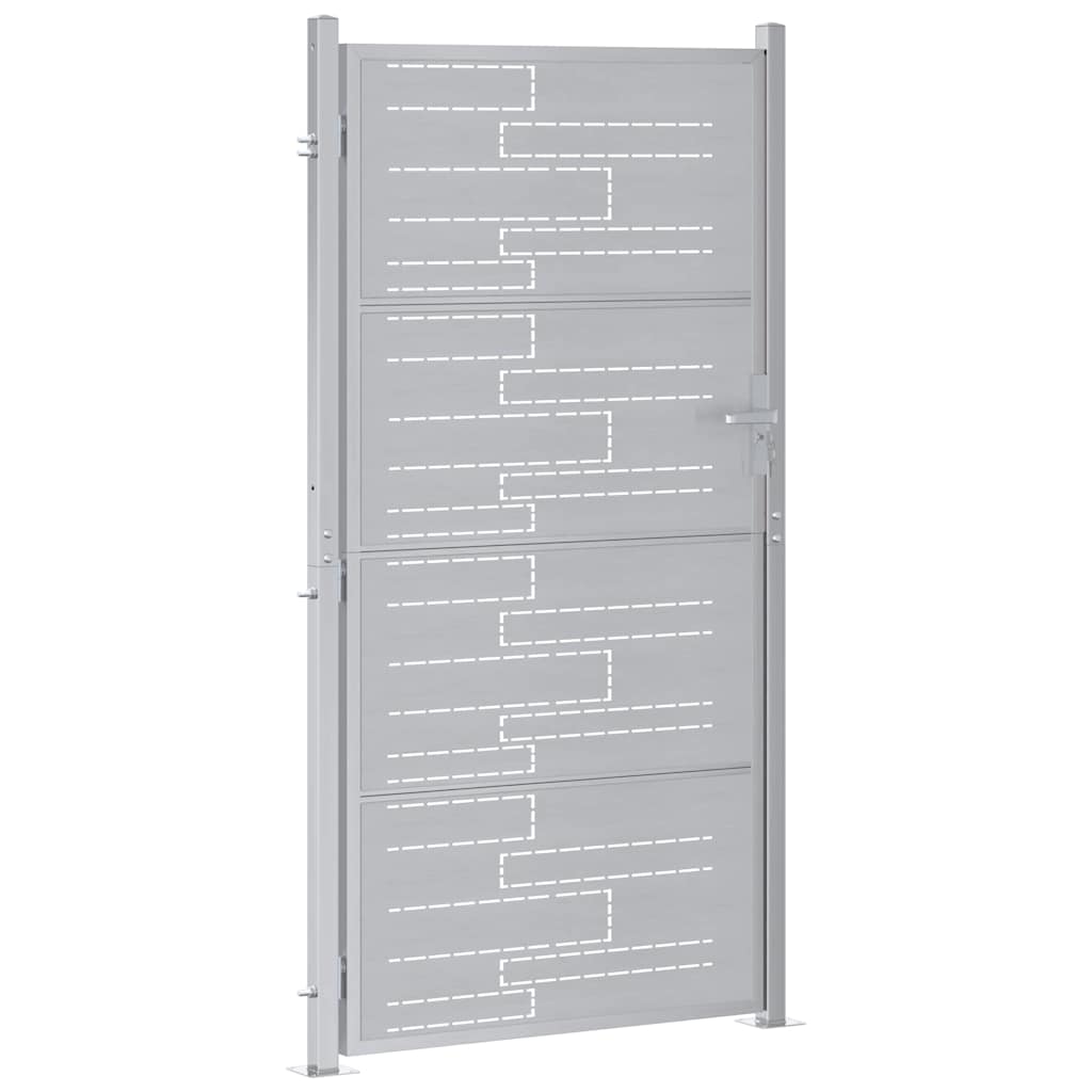 Hageport 85 x 196 cm Rustfritt stål Sølv Låsbar