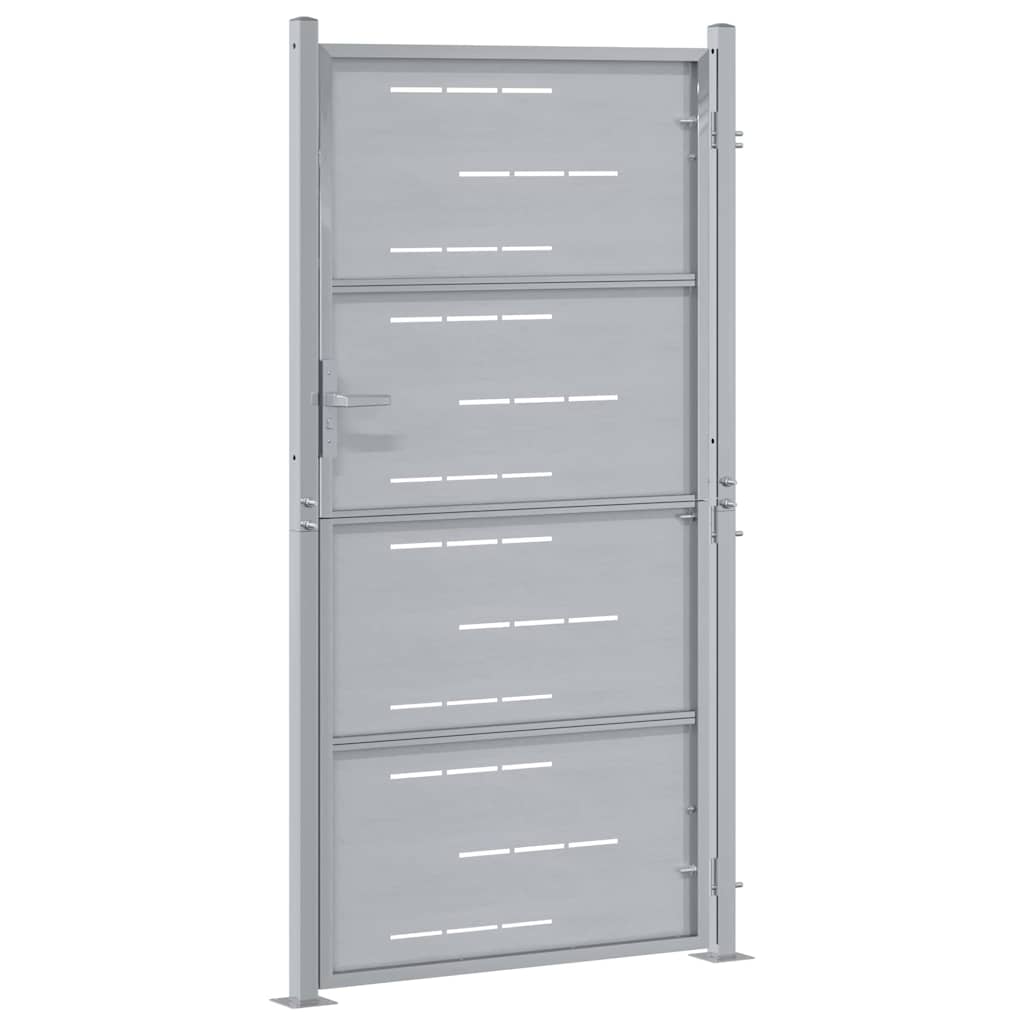 Hageport med lås sølv 85 x 196 cm Rustfritt Stål