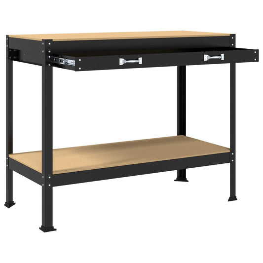 Arbeidsbenk Svart 114 x 54 x 91 cm Ingeniørtre og metall
