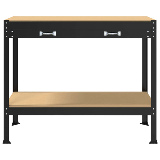 Arbeidsbenk Svart 114 x 54 x 91 cm Ingeniørtre og metall