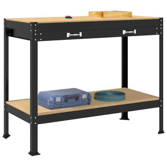 Arbeidsbenk Svart 114 x 54 x 91 cm Ingeniørtre og metall