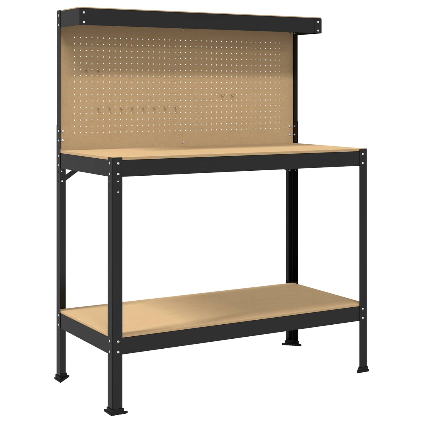 Arbeidsbenk Svart 114 x 54 x 145 cm Ingeniørtre og metall