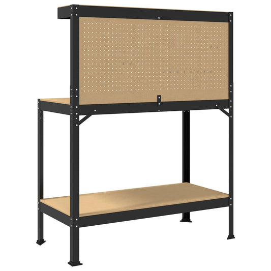 Arbeidsbenk Svart 114 x 54 x 145 cm Ingeniørtre og metall