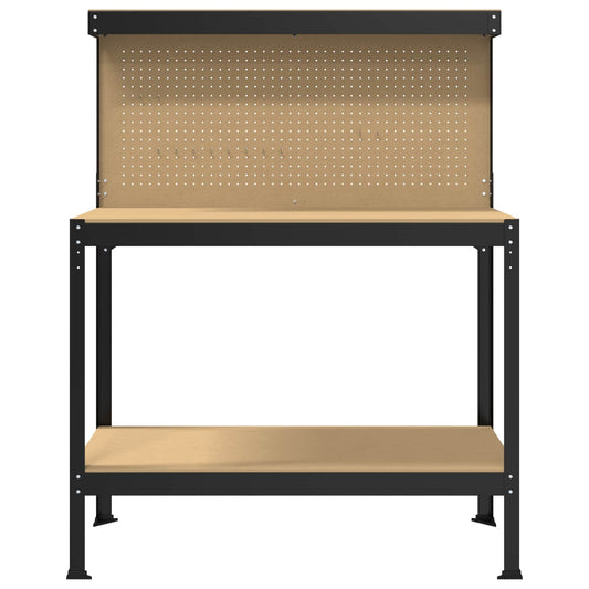 Arbeidsbenk Svart 114 x 54 x 145 cm Ingeniørtre og metall