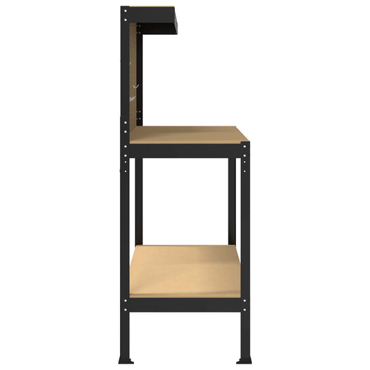 Arbeidsbenk Svart 114 x 54 x 145 cm Ingeniørtre og metall