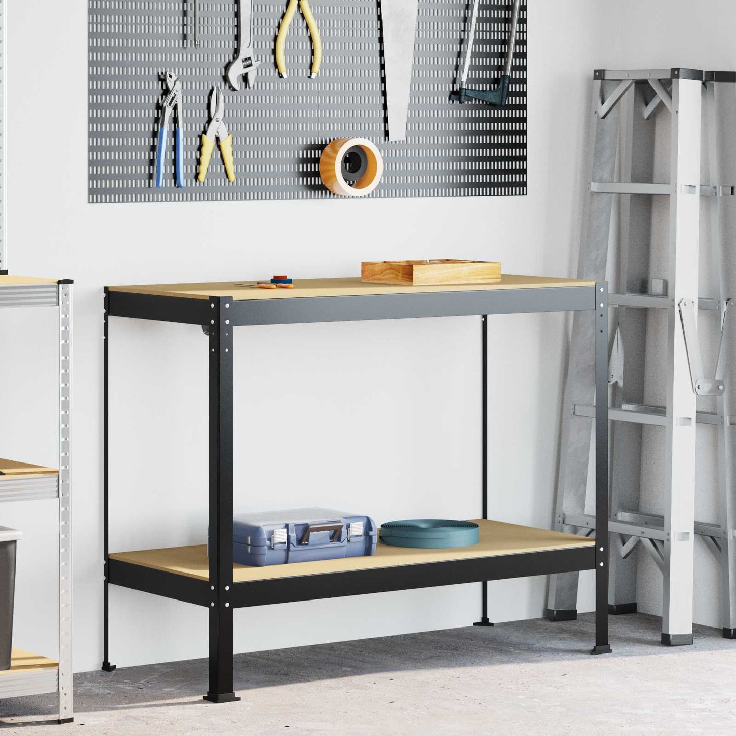Arbeidsbenk Svart 115 x 55 x 91 cm Ingeniørtre og metall