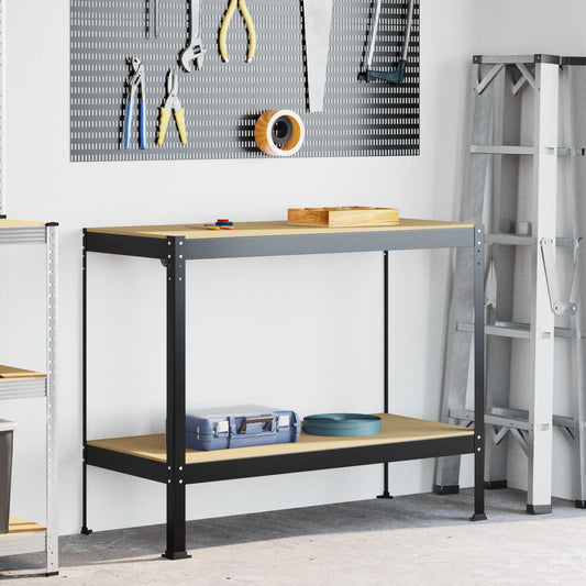 Arbeidsbenk Svart 115 x 55 x 91 cm Ingeniørtre og metall
