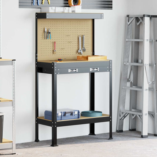 Arbeidsbenk Svart 81 x 41 x 145 cm Ingeniørtre og metall