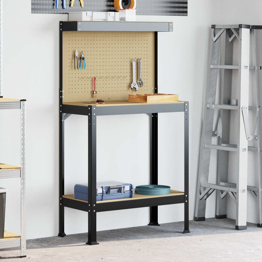 Arbeidsbenk Svart 81 x 41 x 145 cm Ingeniørtre og metall