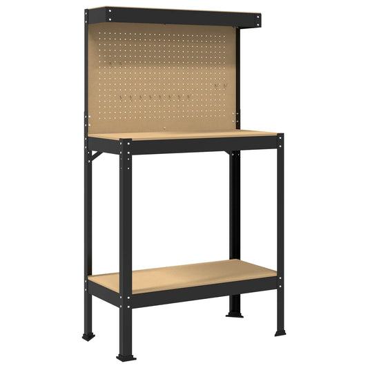 Arbeidsbenk Svart 81 x 41 x 145 cm Ingeniørtre og metall