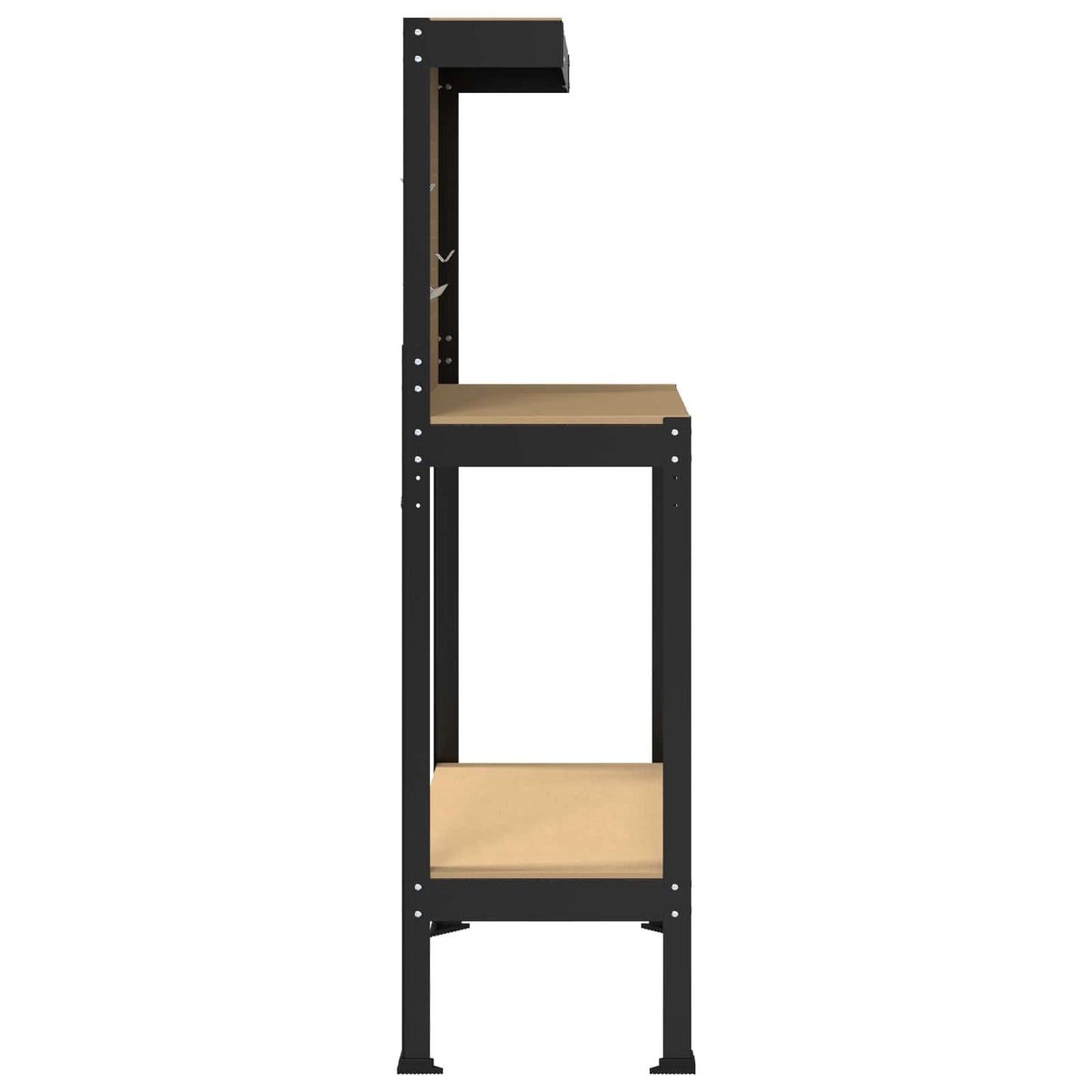 Arbeidsbenk Svart 81 x 41 x 145 cm Ingeniørtre og metall