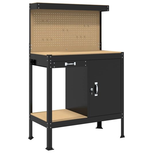 Arbeidsbenk Svart 90 x 49 x 141 cm Ingeniørtre og metall