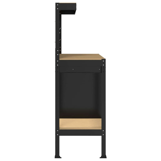 Arbeidsbenk Svart 90 x 49 x 141 cm Ingeniørtre og metall
