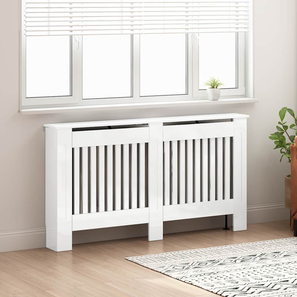 Radiator Deksel Høyglanset hvit 152 x 19 x 81,5 cm