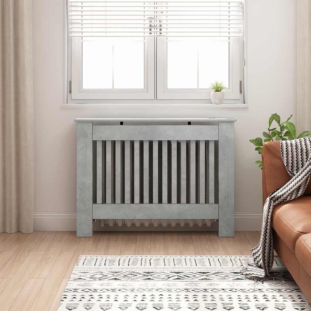 Radiator Deksel Betonggrå 112 x 19 x 81,5 cm Konstruert tre