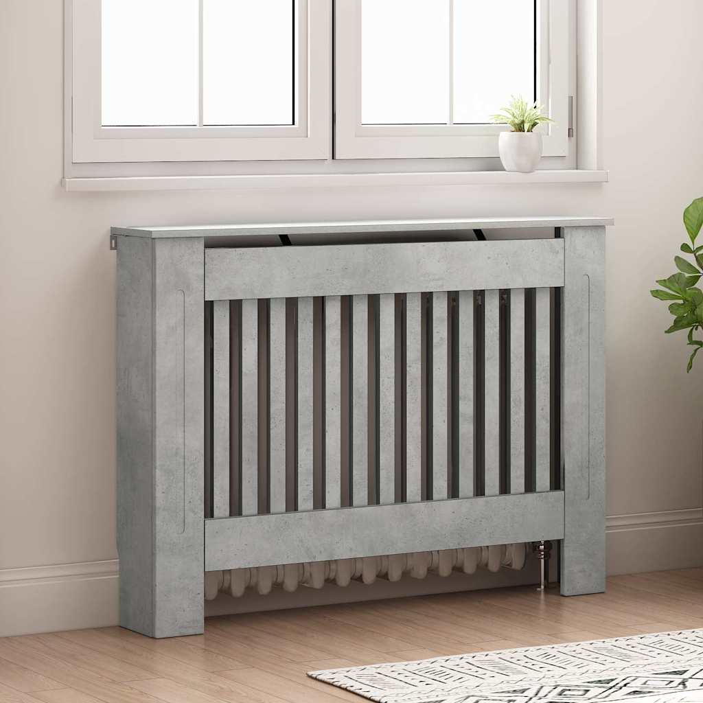 Radiator Deksel Betonggrå 112 x 19 x 81,5 cm Konstruert tre