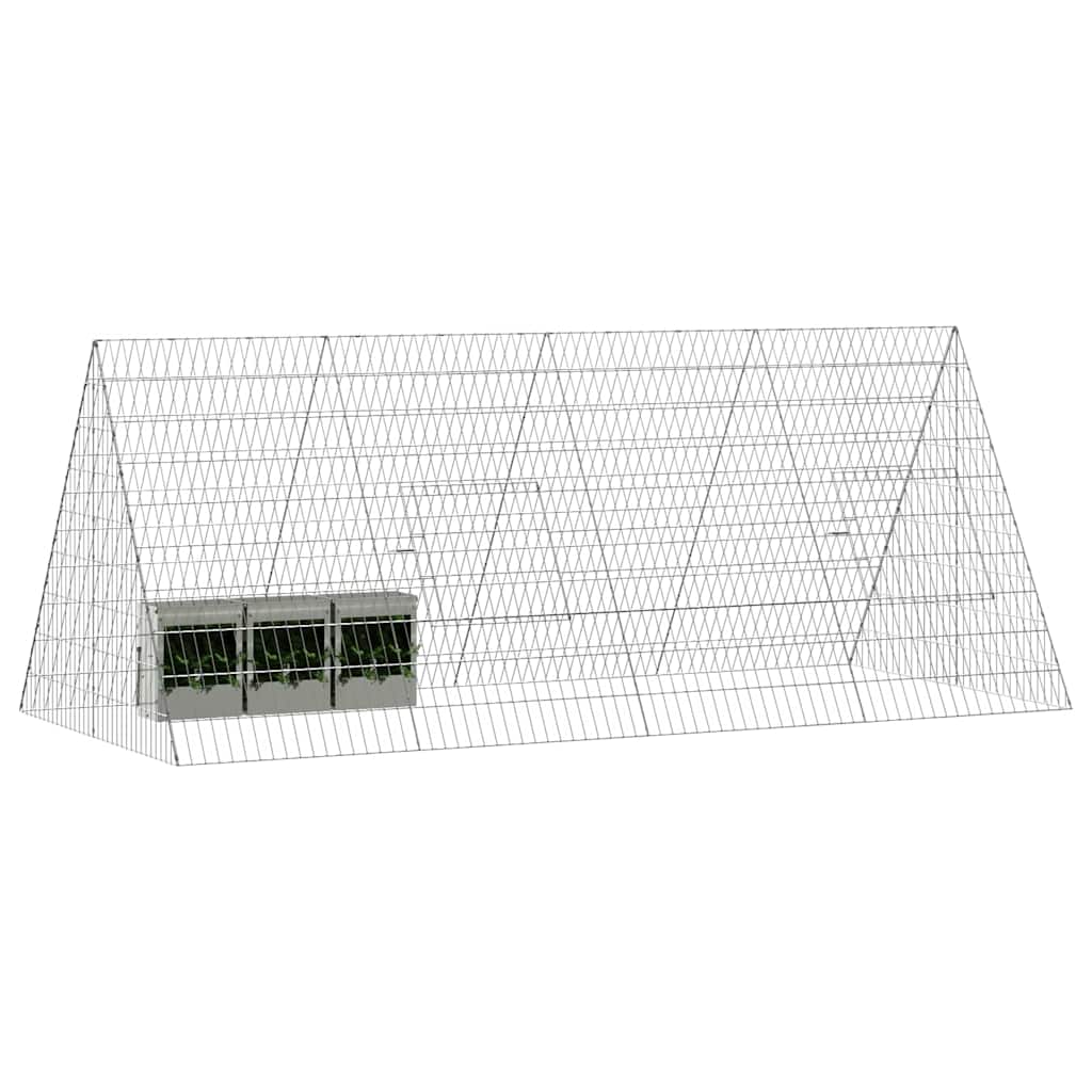 Kaninbur sølv 215 x 100 x 85 cm Galvanisert Stål