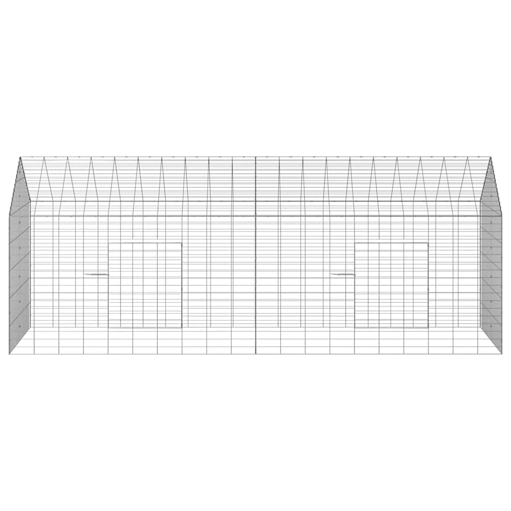 Kaninbur sølv 200 x 78 x 78 cm Galvanisert Stål