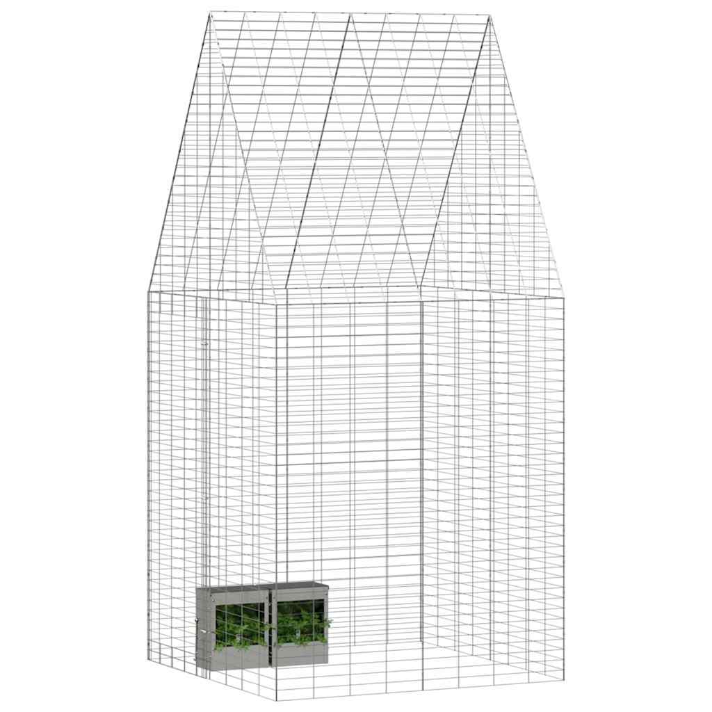Kaninbur sølv 100 x 100 x 210 cm Galvanisert Stål