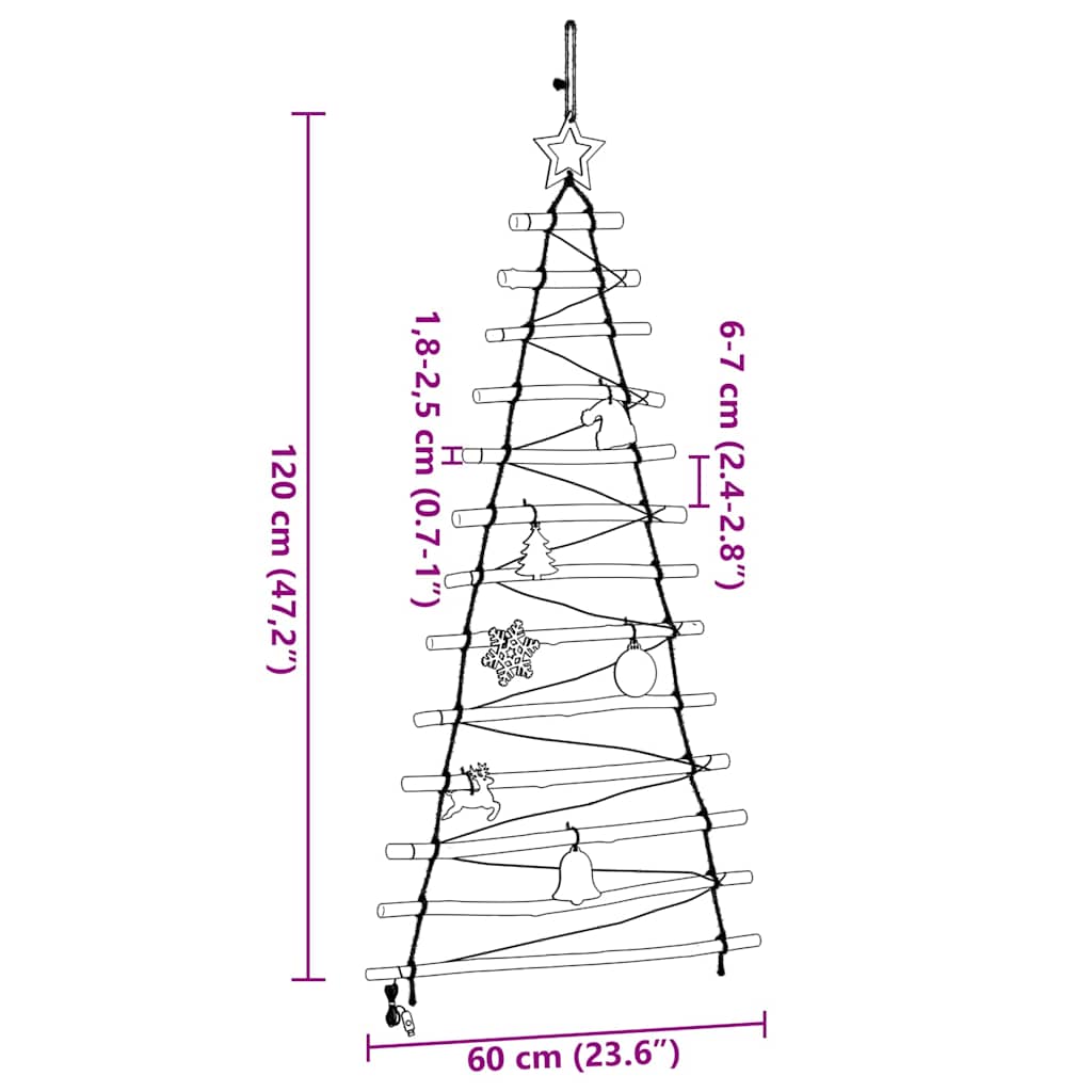 Juletre med 50 LED Naturlig 120 cm heltre ask