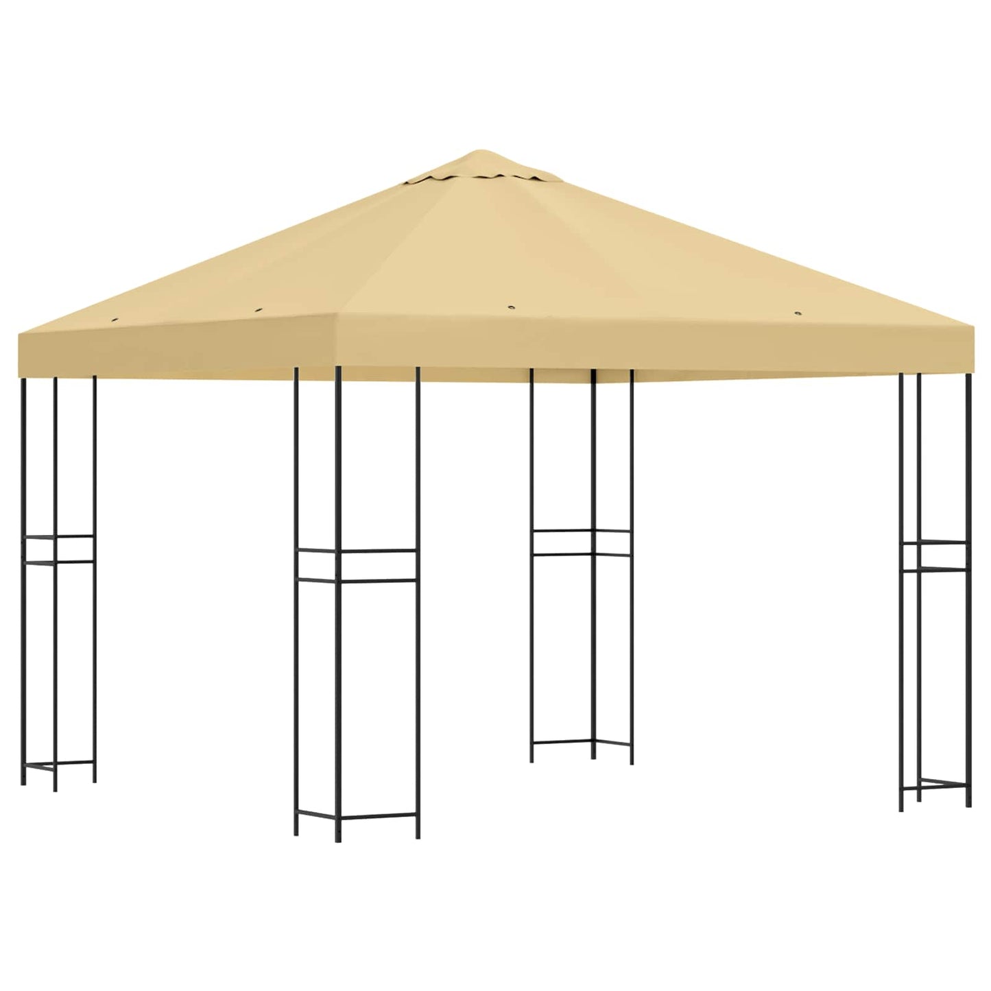 Paviljong 3 x 3 m Krem Polyester og stål 190 gsm