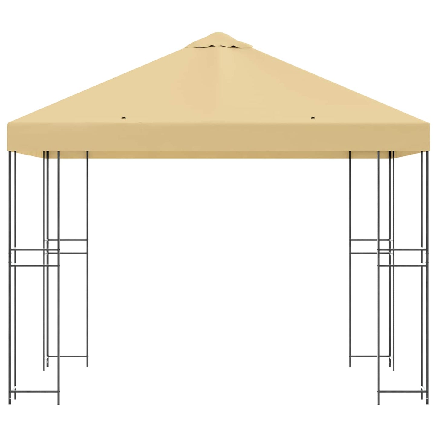 Paviljong 3 x 3 m Krem Polyester og stål 190 gsm