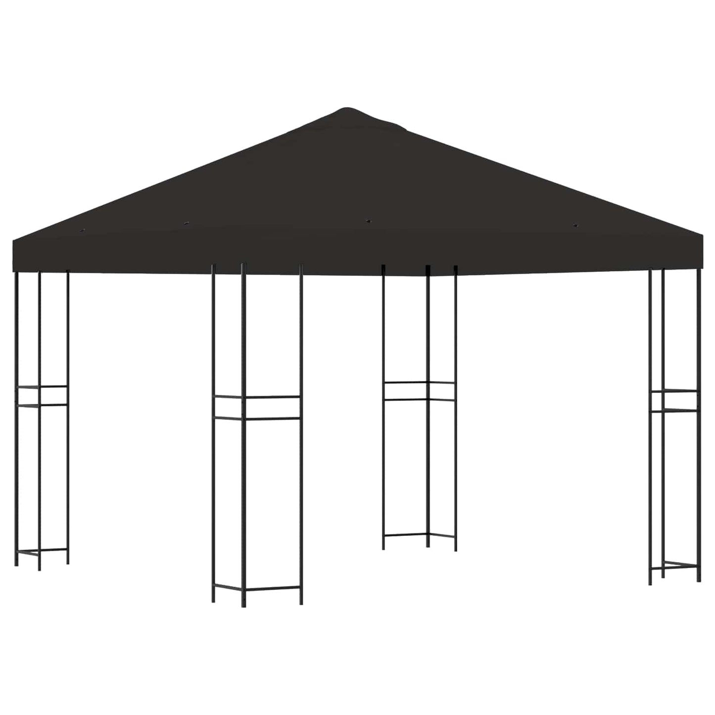 Paviljong 3 x 3 m Antrasitt Polyester og stål 190 gsm
