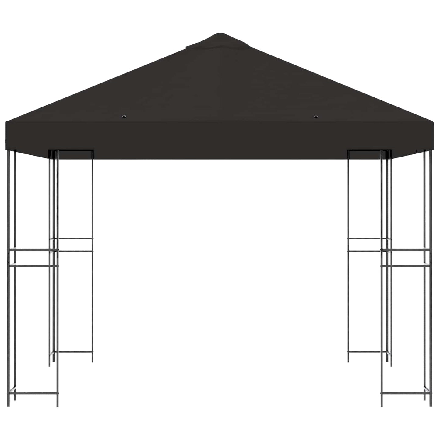 Paviljong 3 x 3 m Antrasitt Polyester og stål 190 gsm